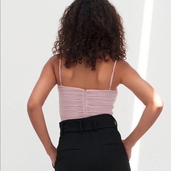 Aritzia Babaton Luxor Bodysuit Size 00 Ruched Wired Zipper-Back - Picture 7 of 11